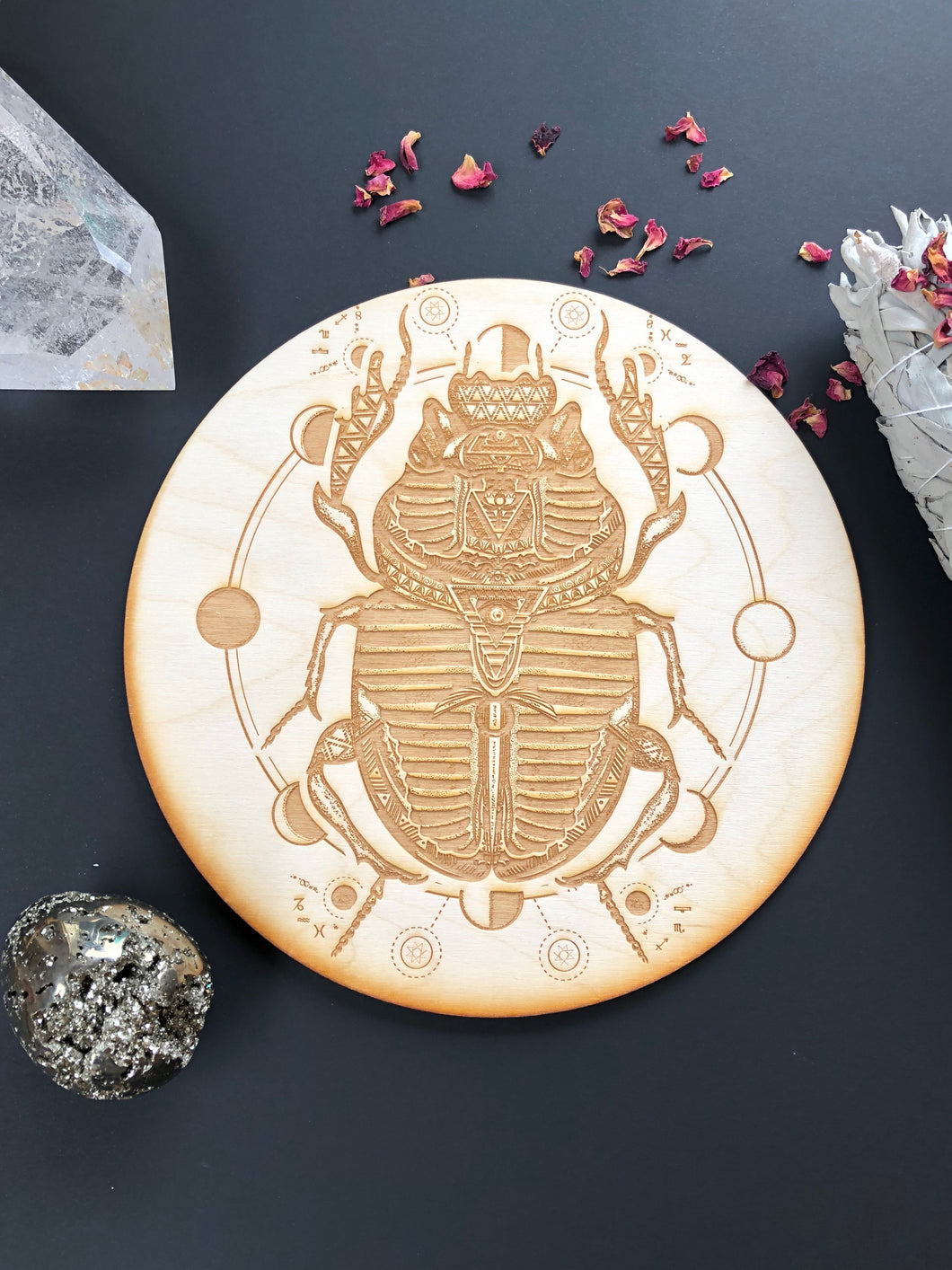 Scarab Moon Phase Crystal Grid