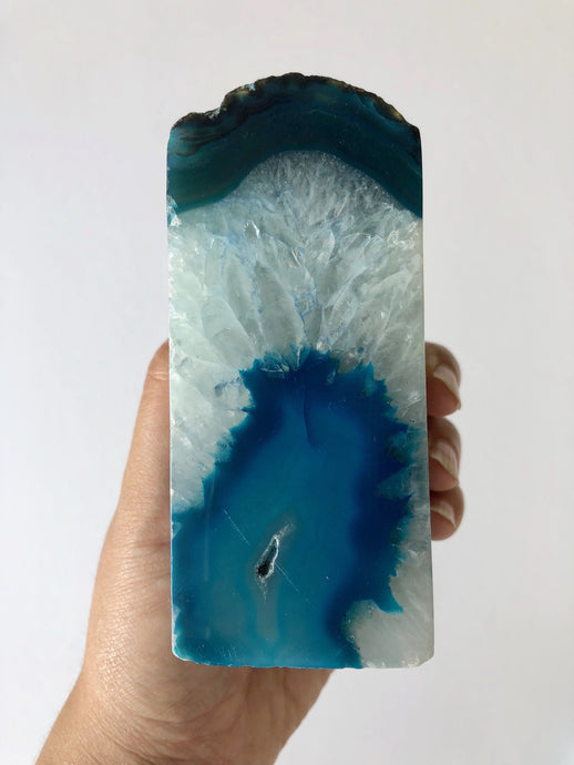 Blue Agate Bookends