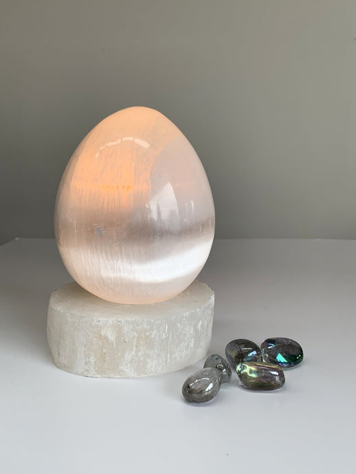 Selenite Egg Lamp
